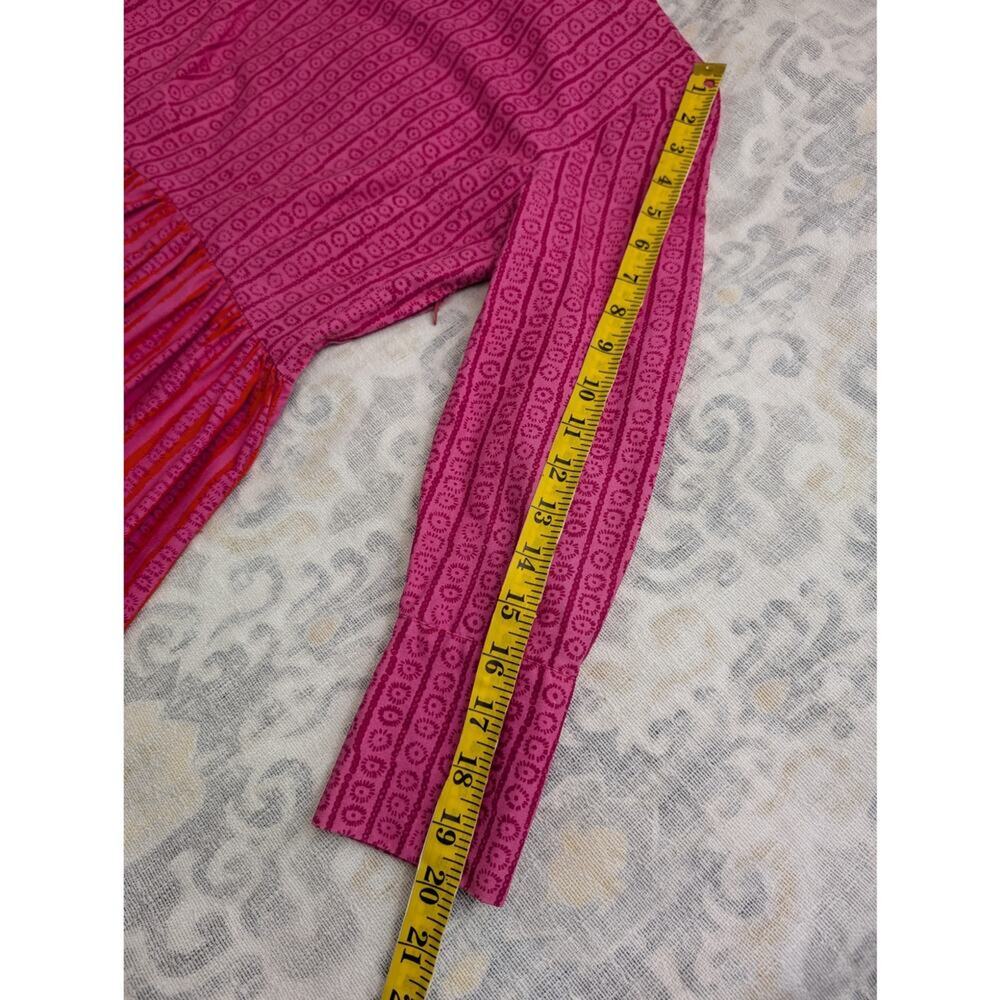 RARE Marimekko Pink Kukkaraita Design Vuokko Nurmesniemi 60s Cotton Maxi Dress - Picture 11 of 15